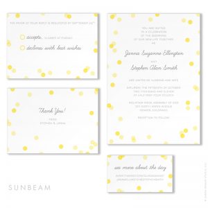 Sunbeam - wedding stationery design by Charm Design Studio