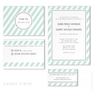 Candy Stripe - wedding stationery design by Charm Design Studio