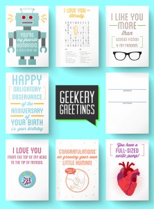 Geekery Greetings card by Charm Design Studio