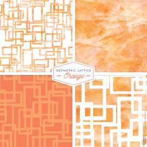 Geometric Lattice: Orange by Charm Design Studio