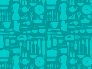 Kitchen Cacophony repeated pattern design by Charm Design Studio