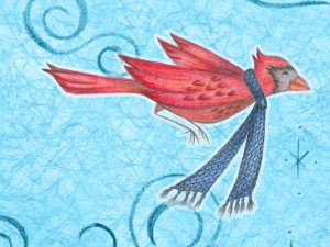 Feathers in Frost design "cardinal" illustration by Charm Design Studio