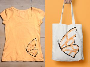 Hope Needs Wings t-shirt and tote bag by Charm Design Studio, LLC.